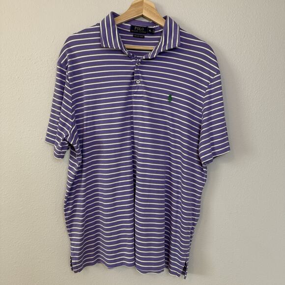 Ralph Lauren Polo Shirt Men Size XL‎ Pony Soft Touch Pima CottonGolf Purple Golf - Picture 1 of 9
